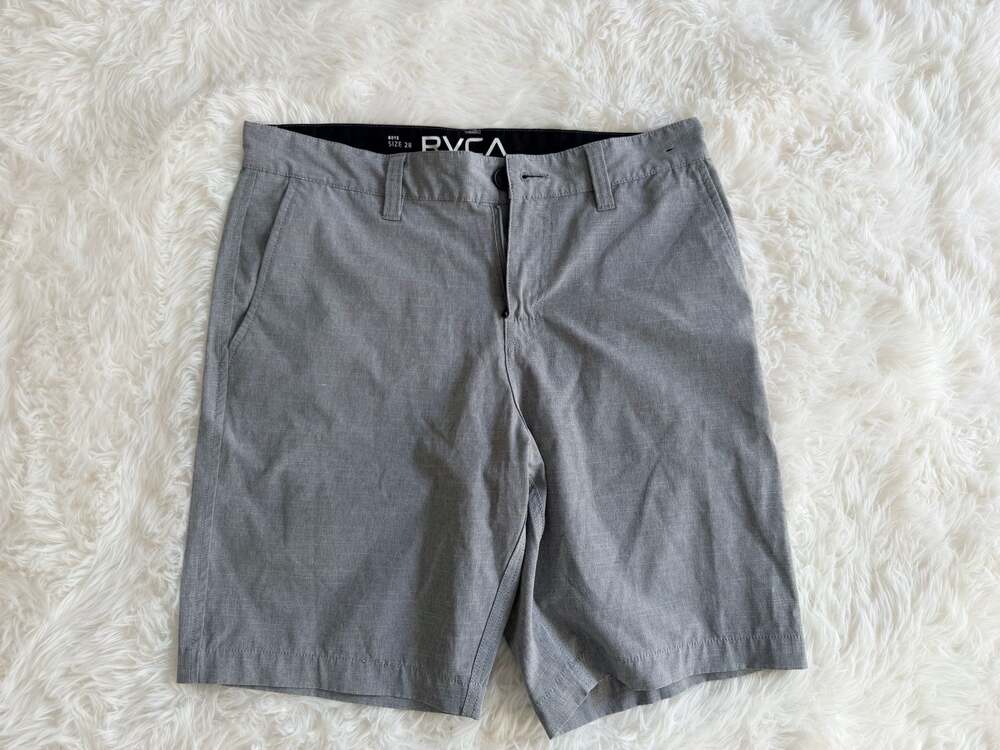 RVCA Boys Size 28 Gray Hybrid Walk Shorts